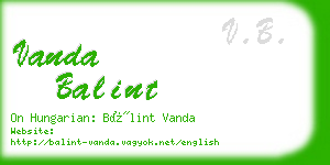 vanda balint business card